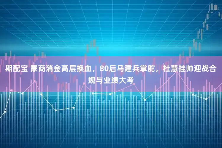 期配宝 蒙商消金高层换血，80后马建兵掌舵，杜慧挂帅迎战合规与业绩大考