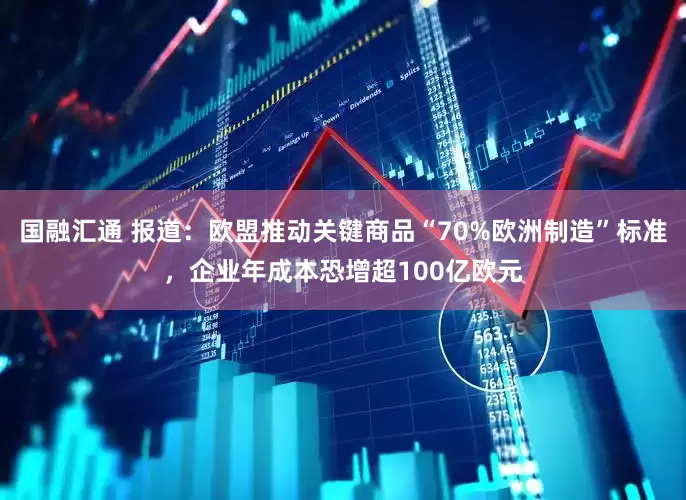 国融汇通 报道：欧盟推动关键商品“70%欧洲制造”标准，企业年成本恐增超100亿欧元